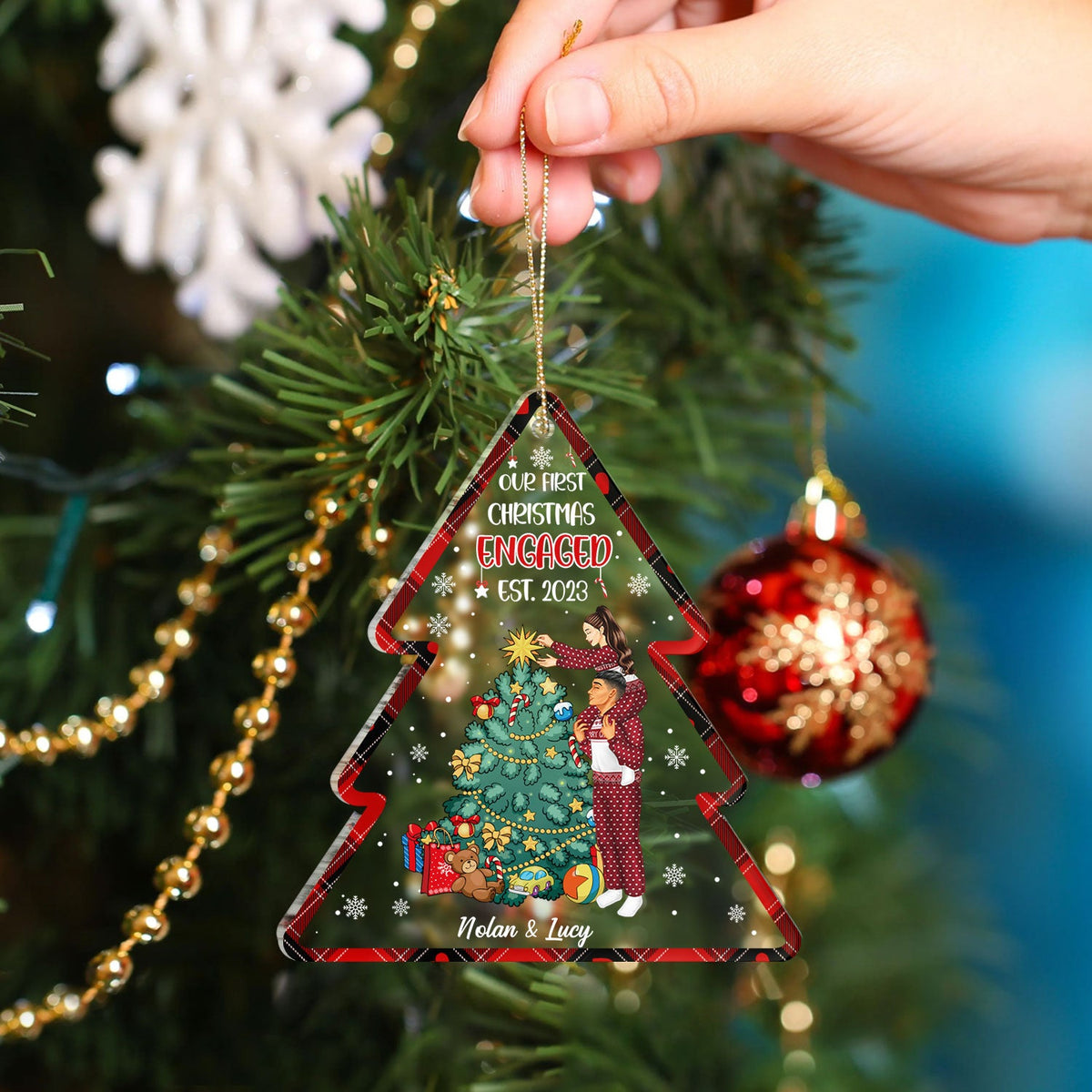 Notre premier Noël ensemble - Cadeau pour couples - Décoration acrylique personnalisée
