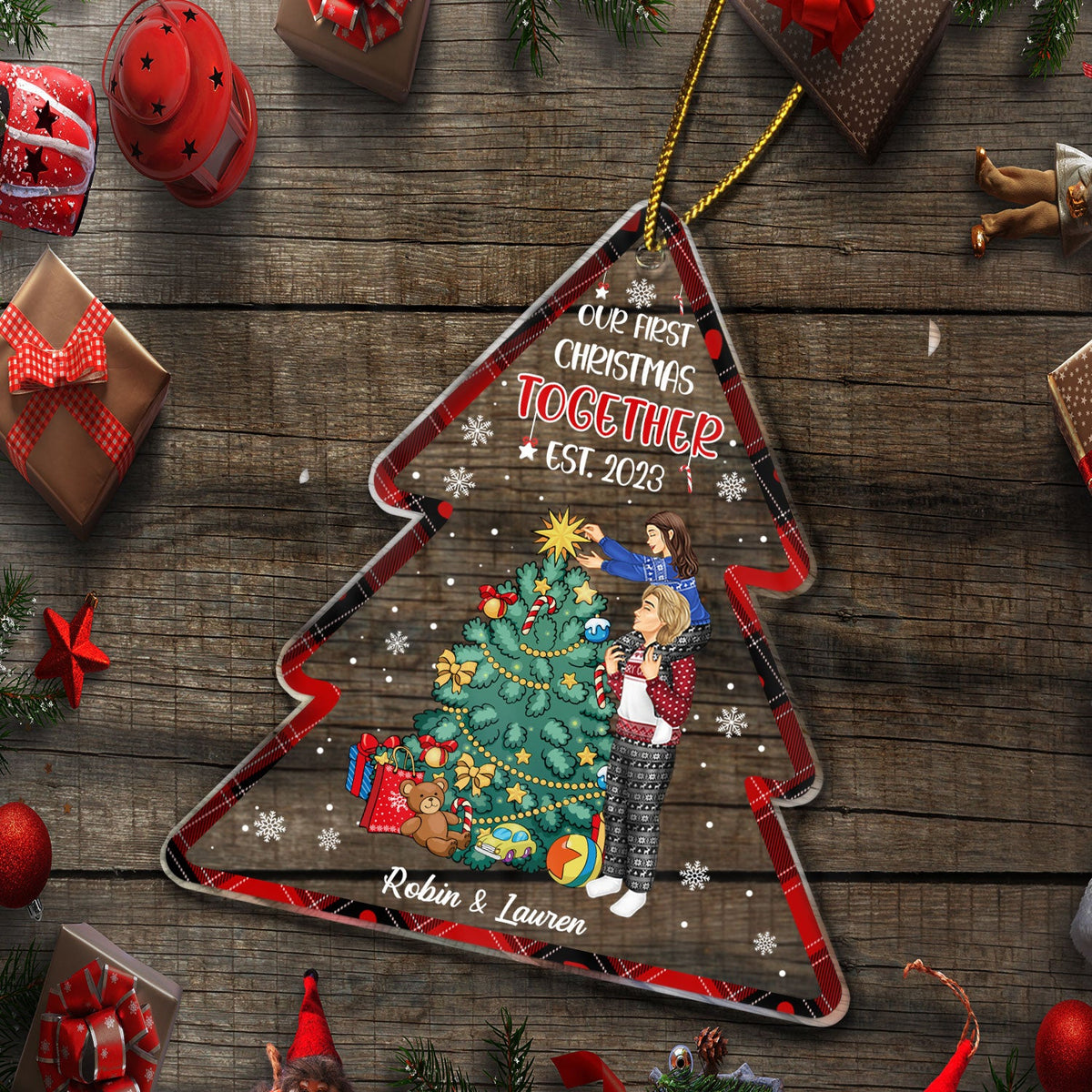 Our First Christmas Together Married - Gift For Couples - Personalized Custom Shaped Acrylic Ornament