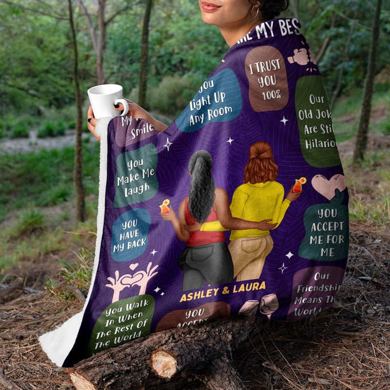 Raisons pour lesquelles tu es mon meilleur ami - Cadeau de vacances, d'anniversaire, d'amour pour amis, collègues - Couverture polaire personnalisée