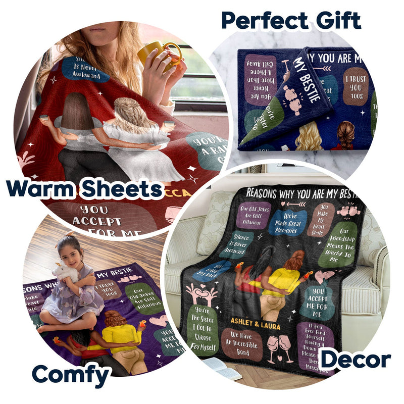Raisons pour lesquelles tu es mon meilleur ami - Cadeau de vacances, d'anniversaire, d'amour pour amis, collègues - Couverture polaire personnalisée