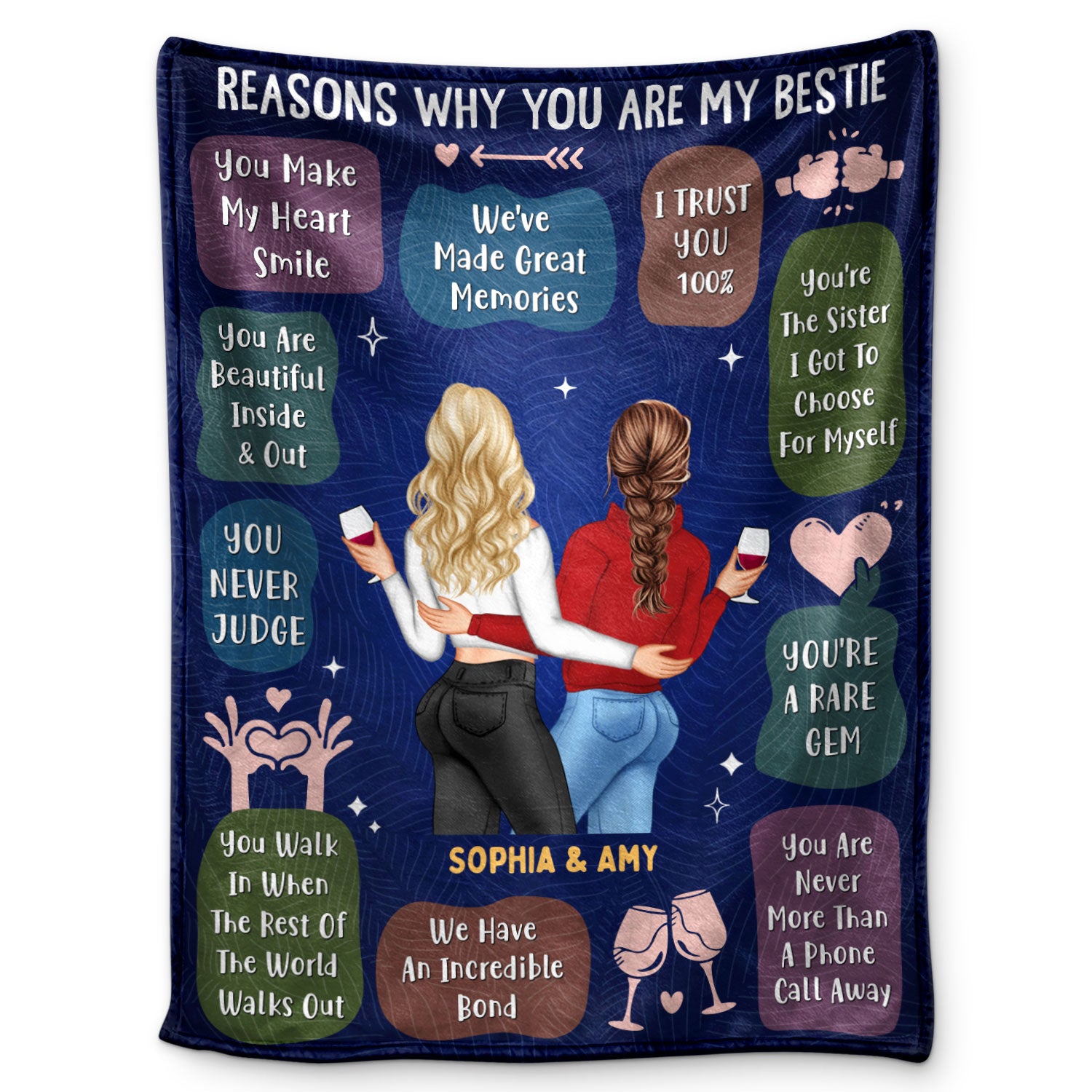 Reasons Why You Are My Bestie - Holiday, Birthday, Loving Gift For Friends, Colleagues - Personalized Fleece Blanket