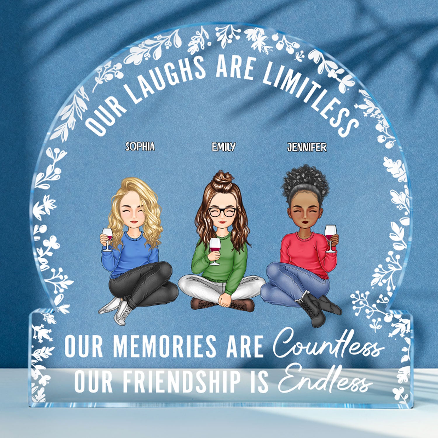 Our Memories Are Countless, Our Friendship Is Endless - Christmas Gifts For Best Friends, Besties - Personalized Round Shaped Acrylic Plaque