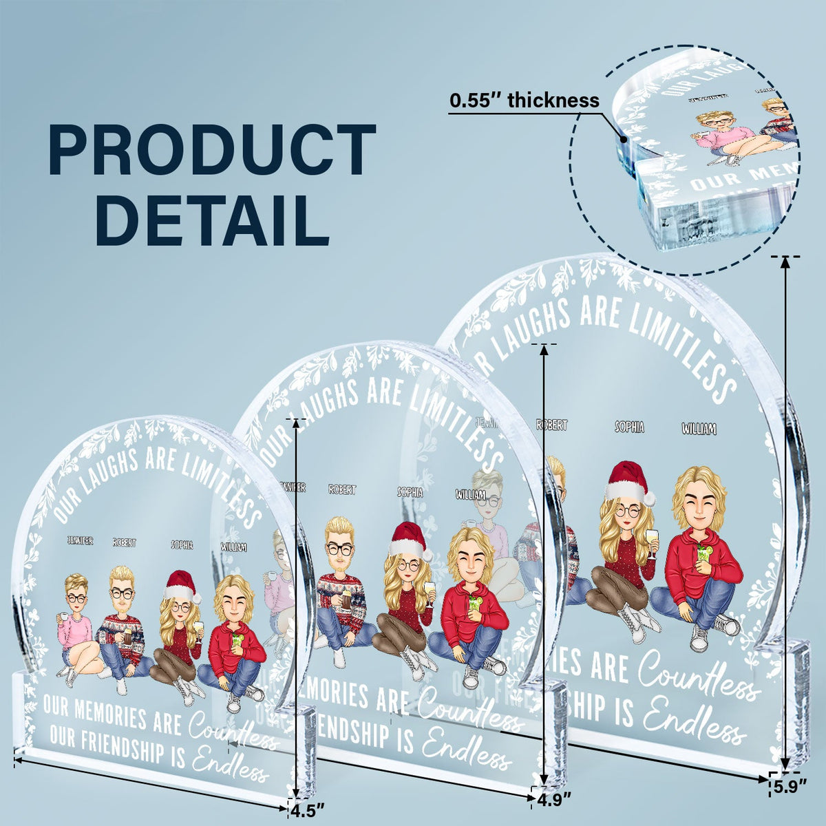 Our Memories Are Countless, Our Friendship Is Endless - Christmas Gifts For Best Friends, Besties - Personalized Round Shaped Acrylic Plaque