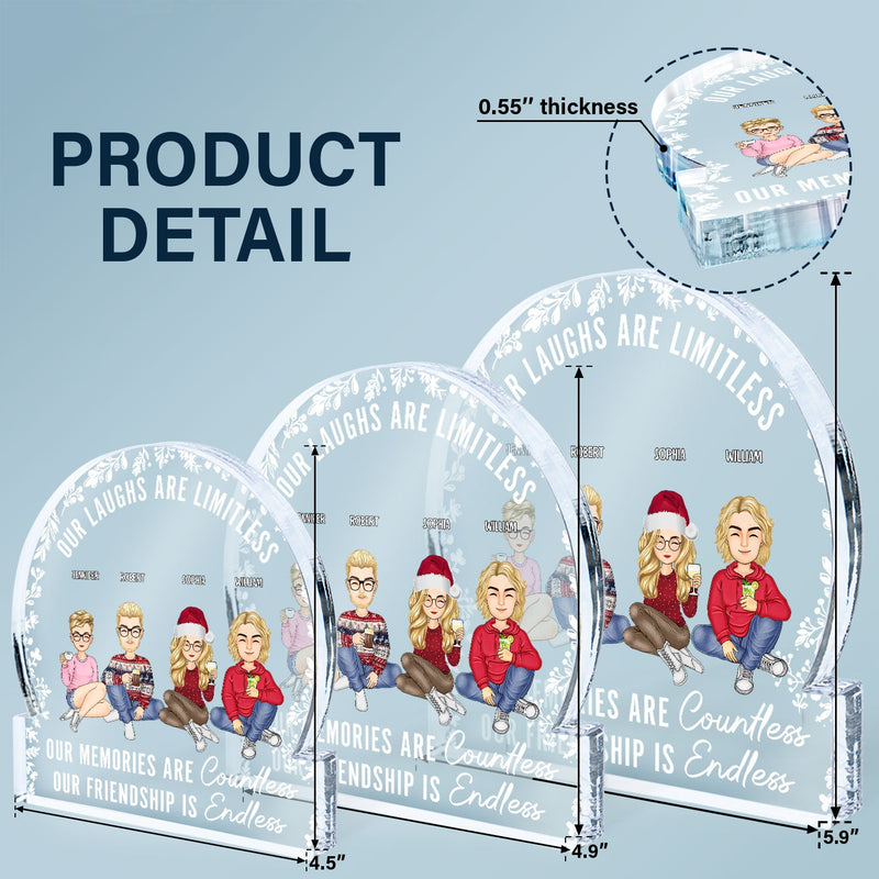 Our Memories Are Countless, Our Friendship Is Endless - Christmas Gifts For Best Friends, Besties - Personalized Round Shaped Acrylic Plaque
