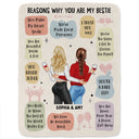Reasons Why You Are My Bestie Version 2 - Holiday, Birthday, Loving Gift For Friends, Colleagues - Personalized Fleece Blanket