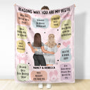 Reasons Why You Are My Bestie Version 2 - Holiday, Birthday, Loving Gift For Friends, Colleagues - Personalized Fleece Blanket