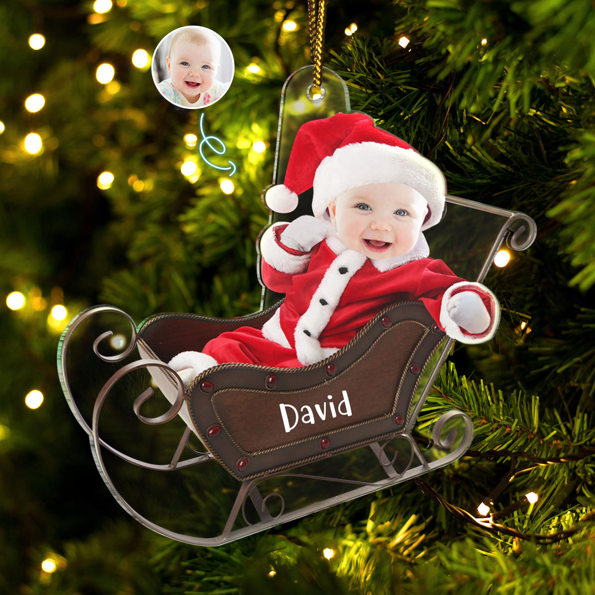 Custom Photo Cute Baby - Christmas Gift For Family, New Parents - Pers ...