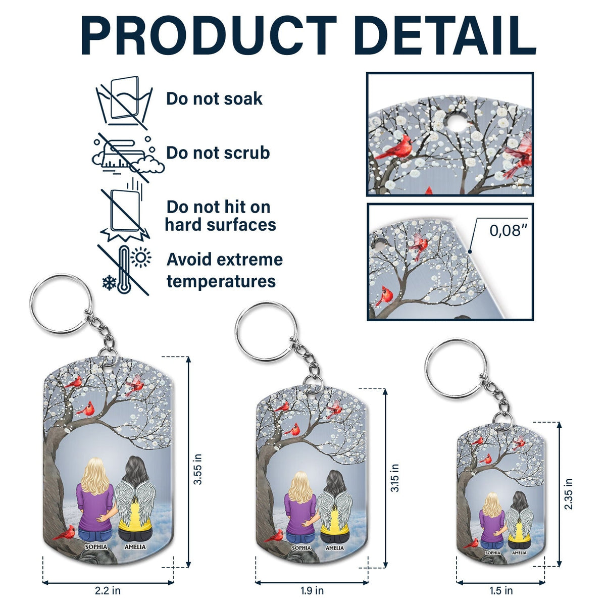 I'll Carry You - Memorial Gift For Family, Siblings, Friends - Personalized Aluminum Keychain