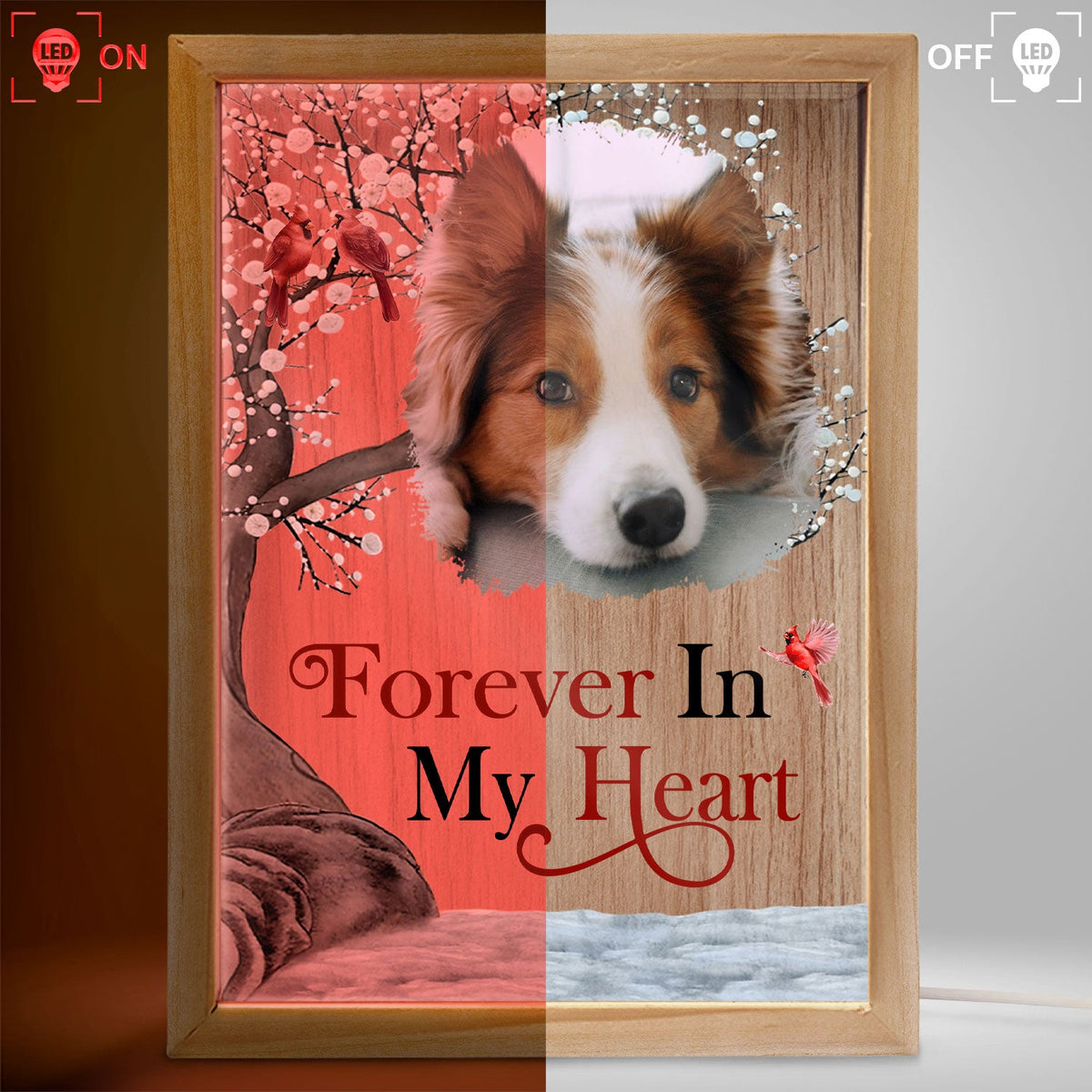 Photo personnalisée « Je suis toujours avec toi » - Cadeau commémoratif pour la famille et les amis - Cadre photo personnalisé avec boîte lumineuse