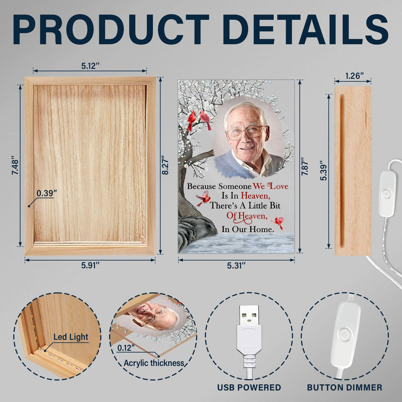 Photo personnalisée « Je suis toujours avec toi » - Cadeau commémoratif pour la famille et les amis - Cadre photo personnalisé avec boîte lumineuse