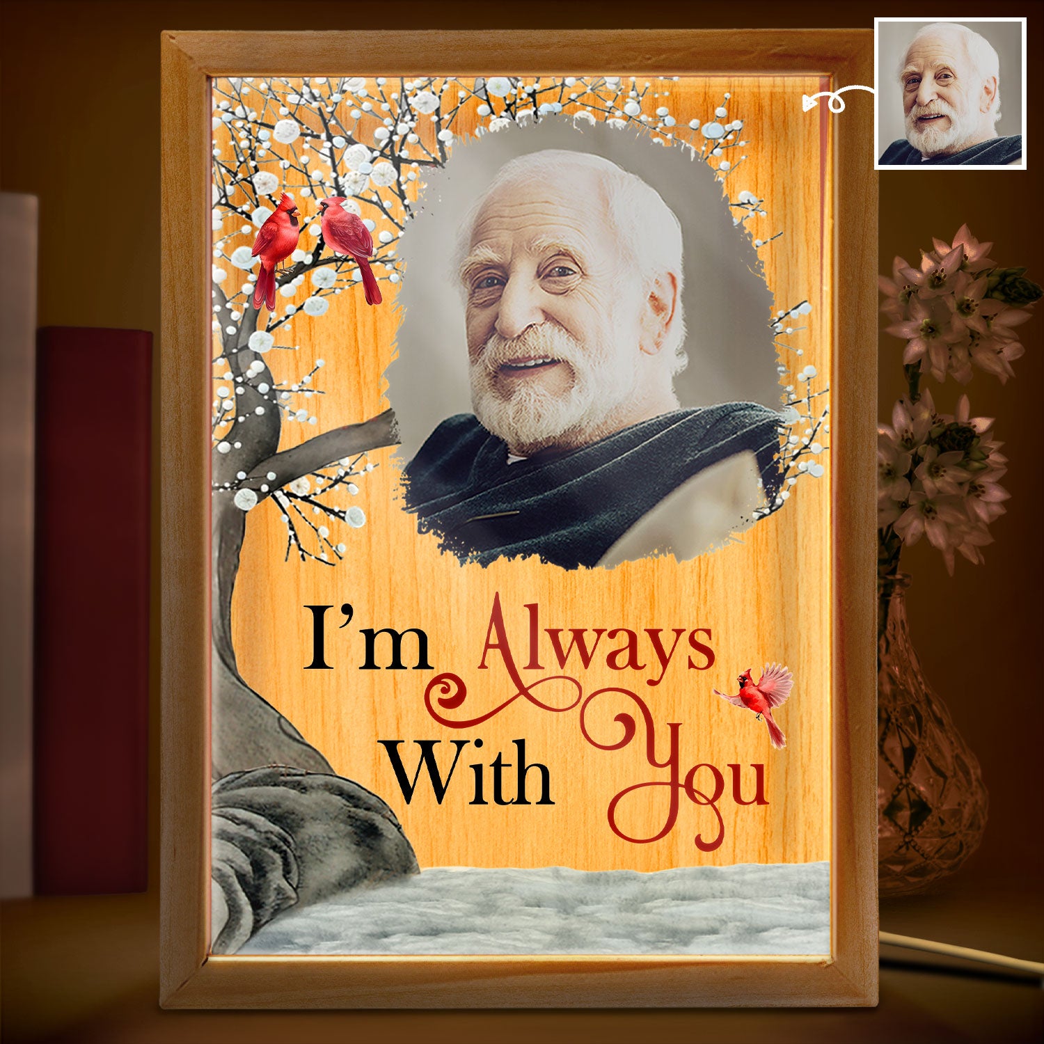 Custom Photo I'm Always With You - Memorial Gift For Family, Friends - Personalized Picture Frame Light Box