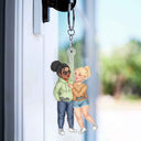 Arm In Arm Couple - Loving, Anniversary Gift For Couples, Husband, Wife - Personalized Cutout Acrylic Keychain