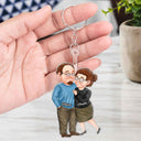 Arm In Arm Couple - Loving, Anniversary Gift For Couples, Husband, Wife - Personalized Cutout Acrylic Keychain