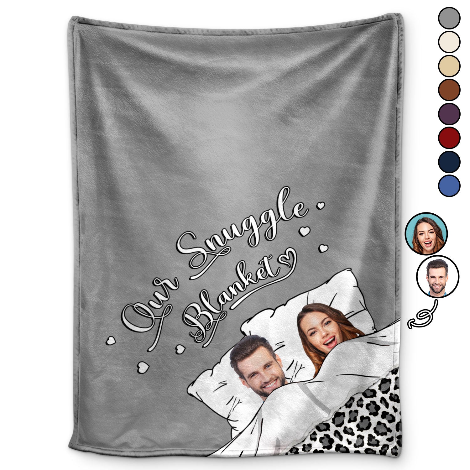 Custom Photo Our Snuggle Blanket - Birthday, Anniversary, Funny Gift For Spouse, Husband, Wife, Couple - Personalized Fleece Blanket
