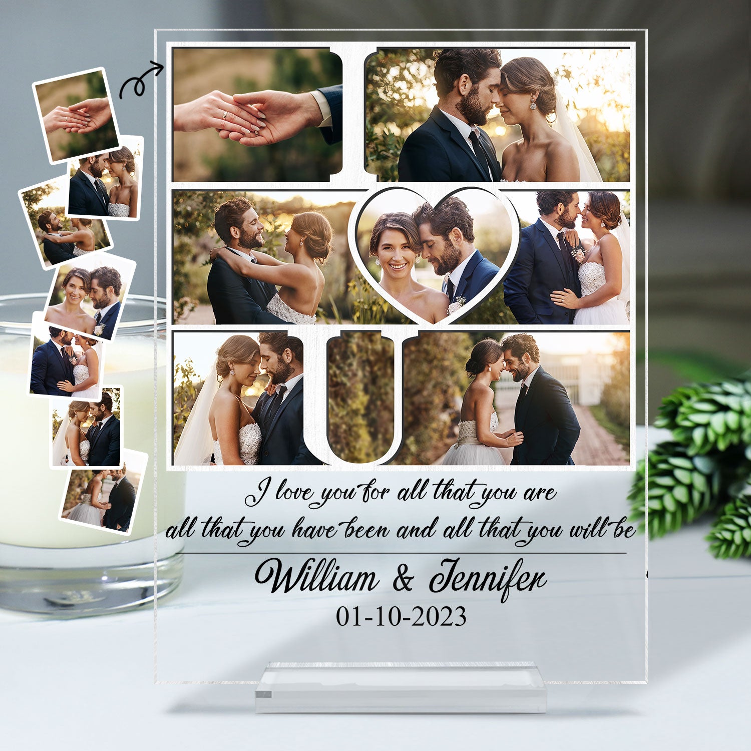 Custom Photo I Love You For All That You Are - Birthday, Anniversary Gift For Couple - Personalized Vertical Rectangle Acrylic Plaque