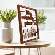 Photo personnalisée « Ma pièce manquante » - Cadeau pour couples âgés, mari, femme - Plaque en bois personnalisée à 2 couches avec support