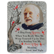 Custom Photo A Hug From Heaven - Memorial Gift For Family, Friends, Siblings - Personalized Fleece Blanket