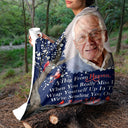 Custom Photo A Hug From Heaven - Memorial Gift For Family, Friends, Siblings - Personalized Fleece Blanket