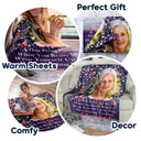 Custom Photo A Hug From Heaven - Memorial Gift For Family, Friends, Siblings - Personalized Fleece Blanket