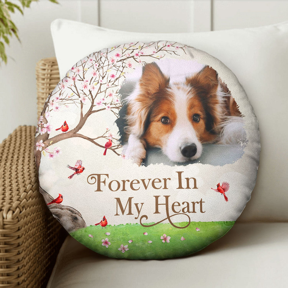 Custom Photo I'm Always With You - Memorial Gift For Family, Friends - Personalized Round Pillow