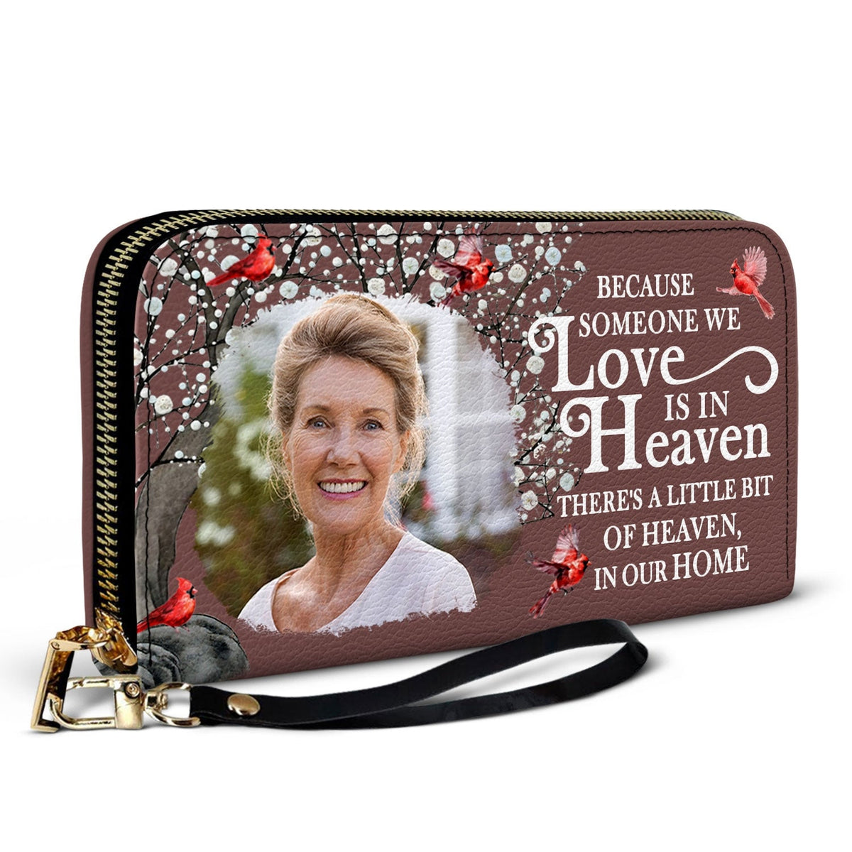 Custom Photo I'll Carry You - Memorial Gift For Mom, Dad, Family, Siblings, Friends - Personalized Leather Long Wallet