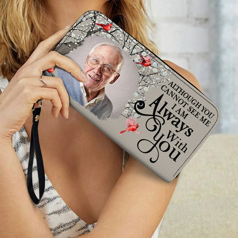 Custom Photo I'll Carry You - Memorial Gift For Mom, Dad, Family, Siblings, Friends - Personalized Leather Long Wallet
