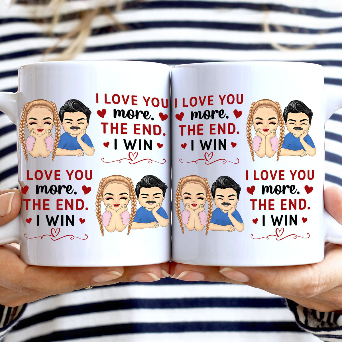 I Love You More The End I Win - Couple Personalized Custom Tumbler - Gift  For Husband Wife, Anniversary