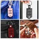 Custom Photo God Blessed The Broken Road - Loving, Anniversary Gift For Couple, Spouse, Husband, Wife - Personalized Leather Photo Keychain