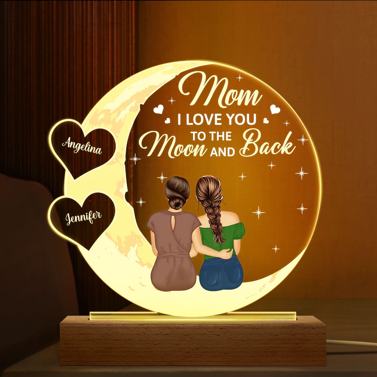 Mom We Love You To The Moon And Back - Birthday, Loving Gift For