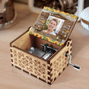 Custom Photo I'm Always With You You're My Sunshine - Memorial Gift For Family, Friends - Personalized Spin Button, Hand Crank Music Box