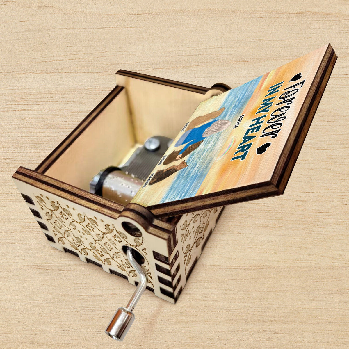 A Bond That Can't Be Broken - Gift For Dog Lovers, Dog Mom - Personalized Spin Button, Hand Crank Music Box