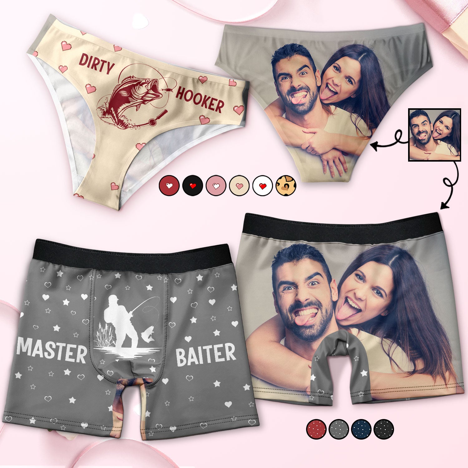 Take It Up, Custom Couple Boxer Briefs Underwear, Gift For Couple