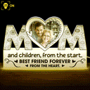 Custom Photo Mom And Daughter Best Friend Forever From The Heart - Birthday, Loving Gift For Mother - Personalized Custom Shaped Photo Light Box