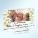 Custom Photo Mother And Daughters Forever Linked Together - Birthday, Loving Gift For Mom, Mum, Nana - Personalized Horizontal Rectangle Acrylic Plaque