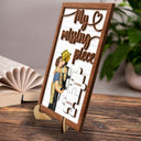 My Missing Piece Kissing Couple Occupation - Gift For Couples, Nurse, Firefighter, Police Officer - Personalized 2-Layered Wooden Plaque With Stand