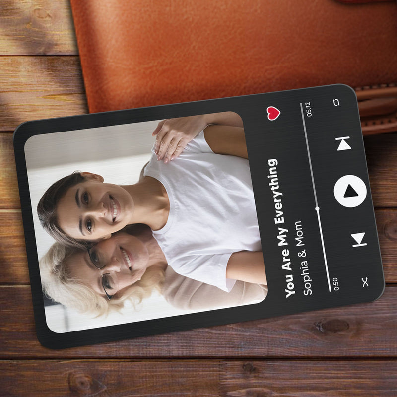 Custom Photo Song - Birthday, Loving Gift For Mom, Grandma, Mum, Nana - Personalized Aluminum Wallet Card