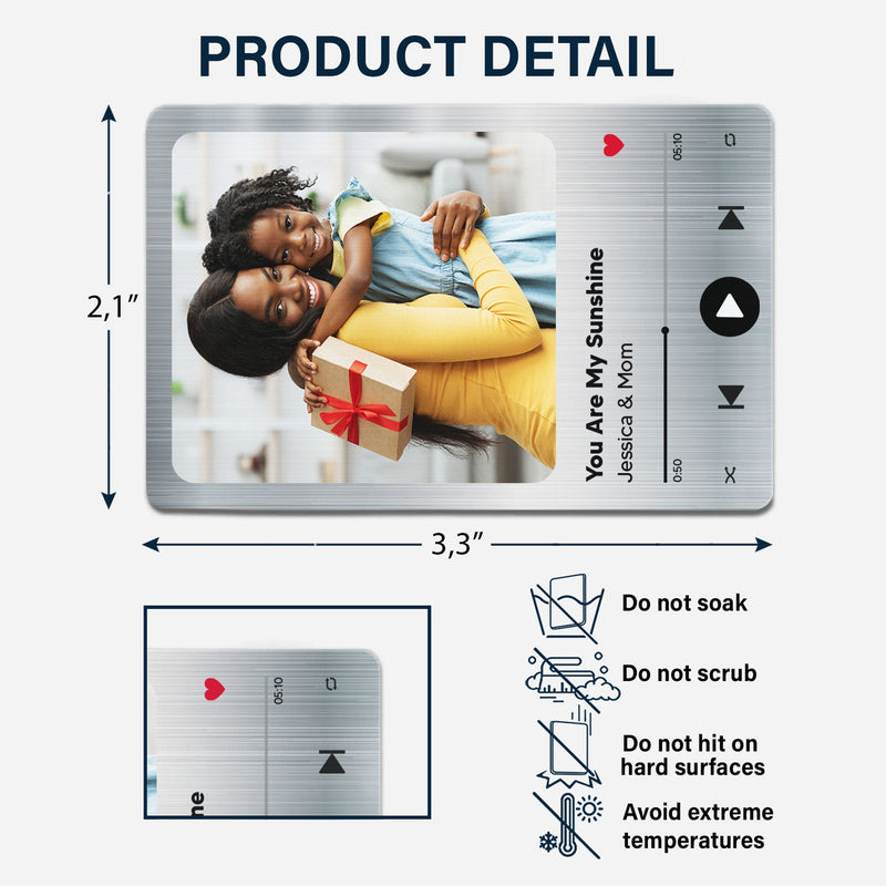 Custom Photo Song - Birthday, Loving Gift For Mom, Grandma, Mum, Nana - Personalized Aluminum Wallet Card