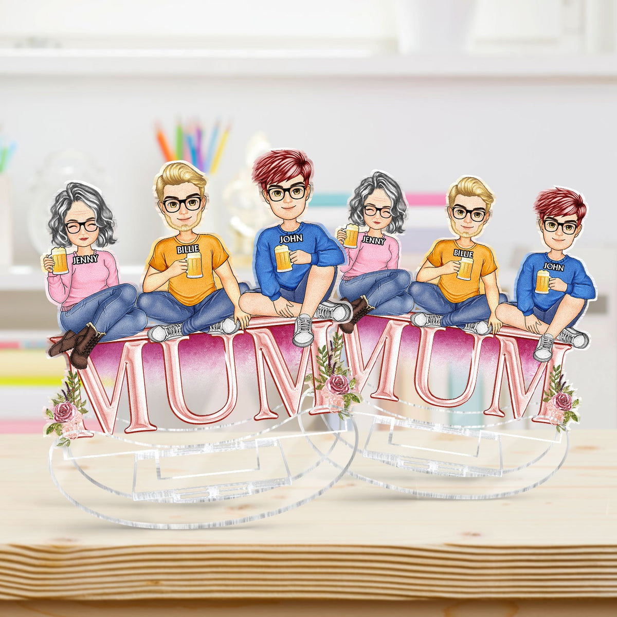 Mother And Daughter Son From The Star - Birthday, Loving Gift For Mom, Mum - Personalized Acrylic Shaking Stand