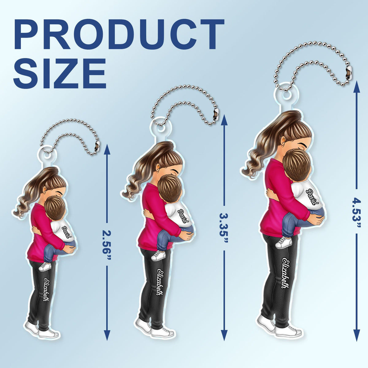 Birthday, Loving Gift For Mom, Dad, Grandma, Grandpa - Chibi Carry Child - Personalized Acrylic Car Hanger