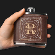 Flasque personnalisée style cowboy avec monogramme – Cadeau d'anniversaire pour papa, grand-père, frère, homme