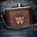 Cowboy Style Monogram - Birthday Gift For Dad, Grandpa, Brother, Men - Personalized Hip Flask