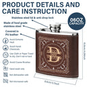 Cowboy Style Monogram - Birthday Gift For Dad, Grandpa, Brother, Men - Personalized Hip Flask