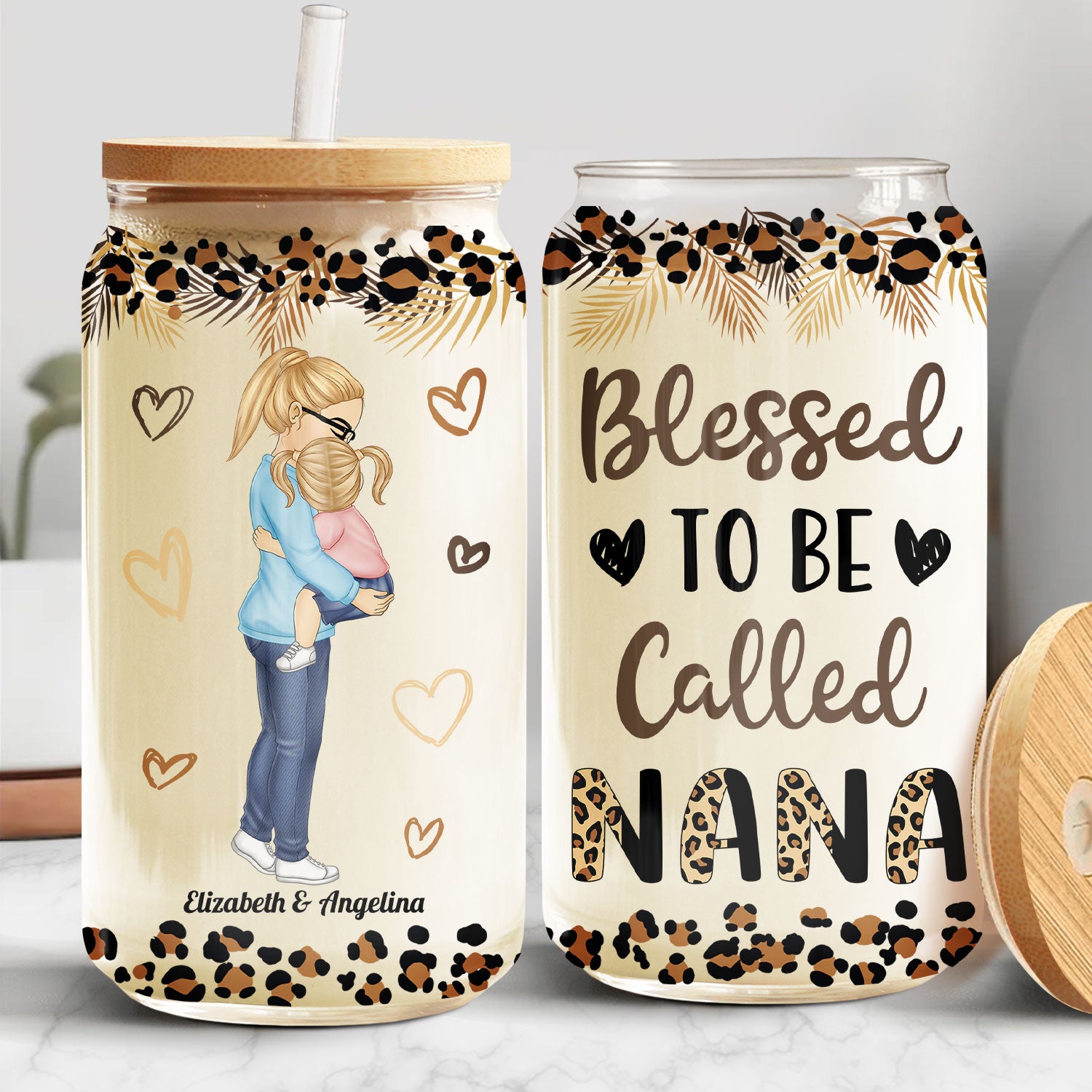 Blessed To Be Called - Birthday, Loving Gift For Mom, Grandma - Personalized Clear Glass Can