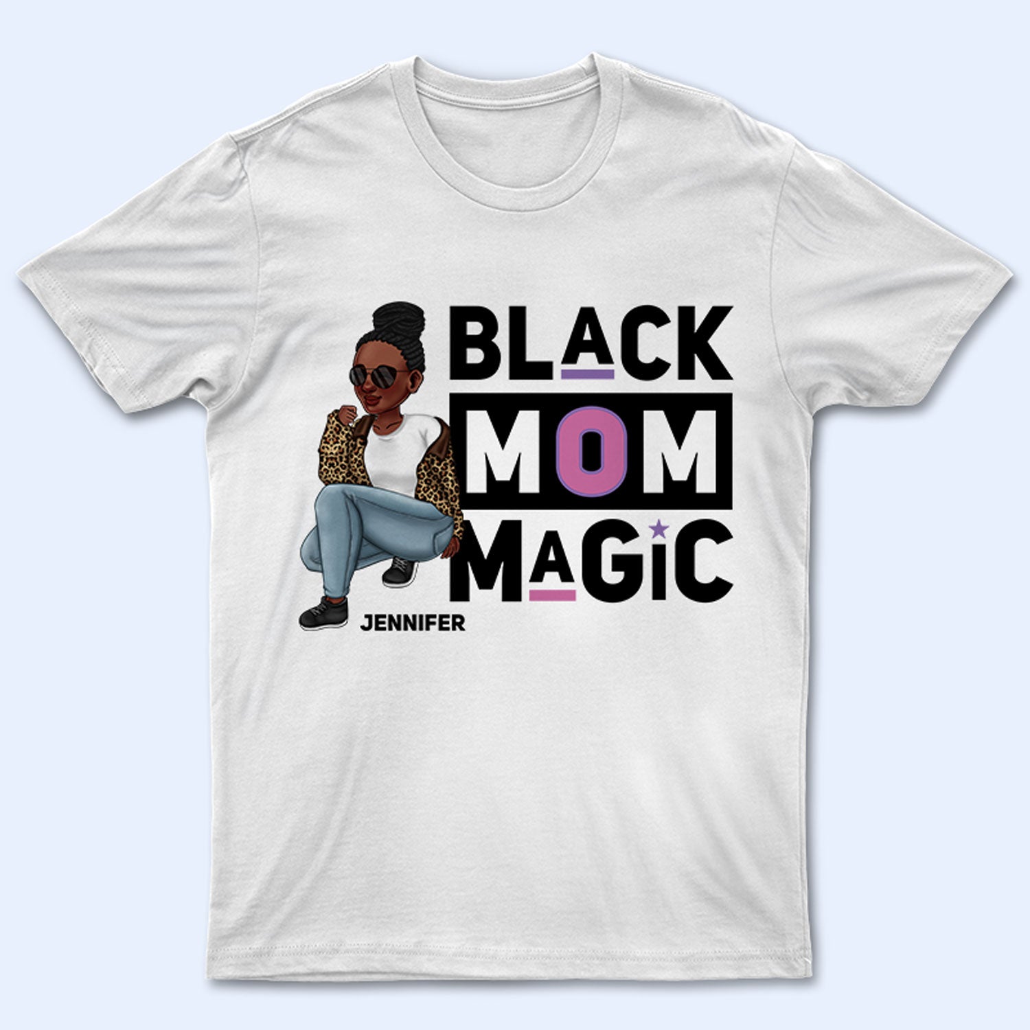 Black Mom Magic - Gift For Mother, Mommy - Personalized T Shirt