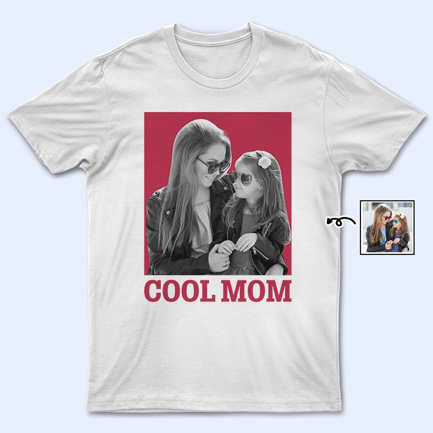 Custom Photo Retro Cool Mom - Gift For Mother, Grandma, Women - Personalized T Shirt