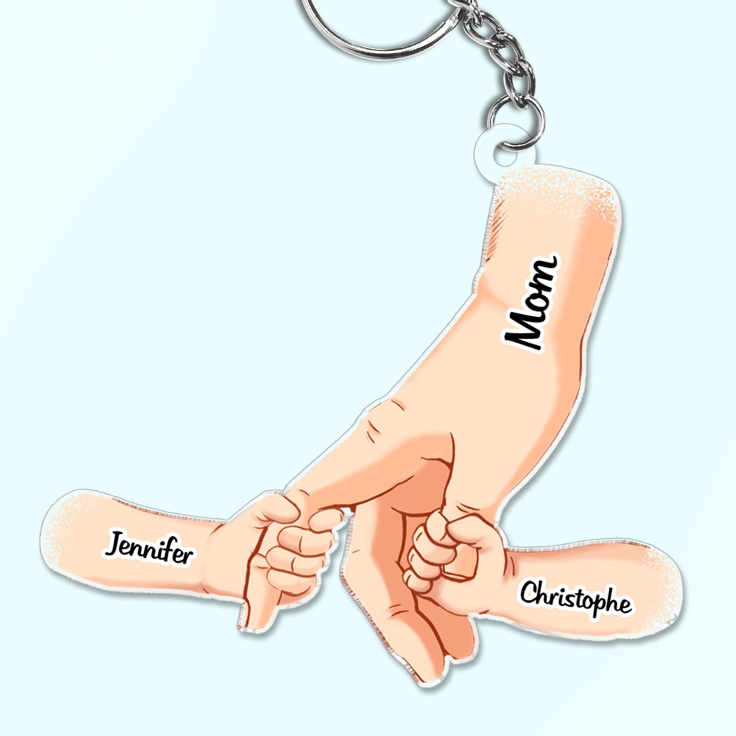 Hand In Hand With Color - Gift For Mom, Mother, Grandma, Dad, Father, Grandpa - Personalized Acrylic Keychain