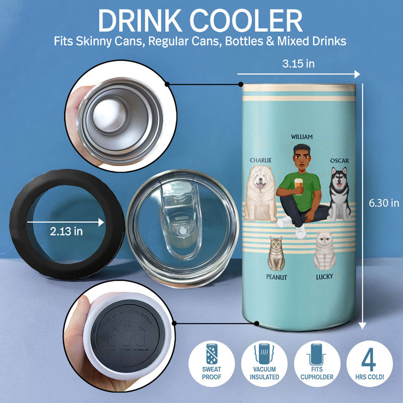 I Just Want To Drink Beer And Hang With My Dogs - Personalized 4 In 1 Can Cooler Tumbler