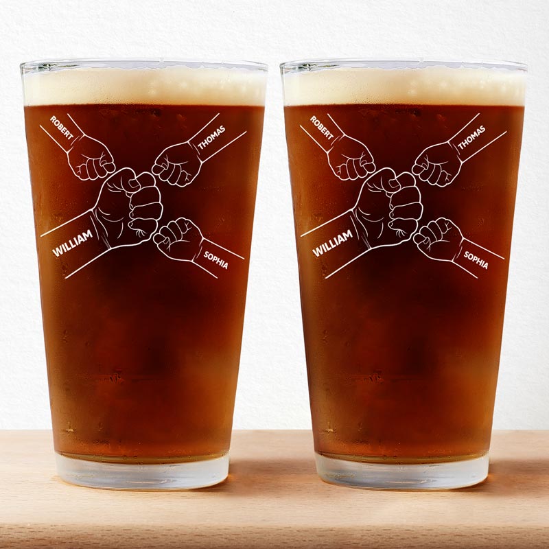 Hand Punch, Best Friends For Life - Personalized Pint Glass