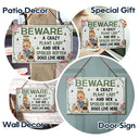 A Crazy Plant Lady & Her Spoiled Rotten Dogs Live Here - Personalized Wood Rectangle Sign