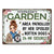 Garden Area Patrolled By Her Spoiled Rotten Dogs - Personalized Classic Metal Signs
